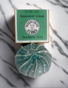 "Mermaid in Stroud" “smells like peppermint creams” handmade soap 75g