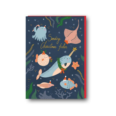 “Christmas fishes” Christmas greetings card (Anastasia)