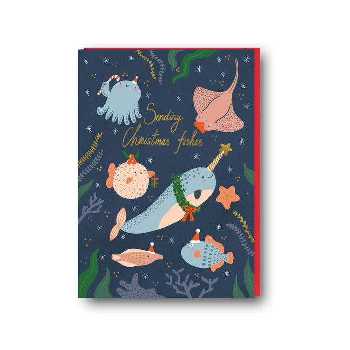 “Christmas fishes” Christmas greetings card (Anastasia)