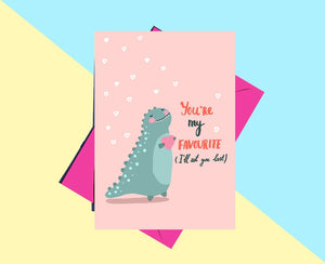Forever Funny "You’re my favourite (I’ll eat you last)" greetings card (Anastassia)