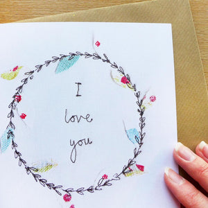 Charlotte Macey "I love you" greetings card (CMT114)