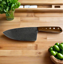 Load image into Gallery viewer, Scratch Knives Damascus Vegetable kitchen knife 16cm long 6.5cm wide (Lees)
