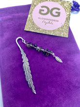 Load image into Gallery viewer, Smokey quartz and Tibetan silver feather bookmark by JENNY 02