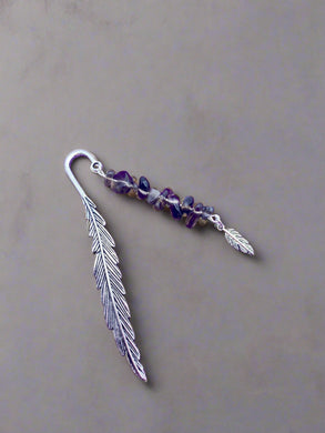 Smokey quartz and Tibetan silver feather bookmark 