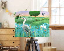Load image into Gallery viewer, Ceridwen Hazelchild Design Organic cotton heron lampshade  (CHD)