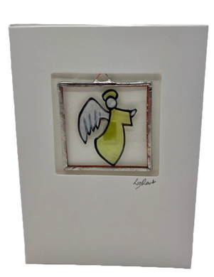Liz Dart Stained Glass angel stained glass greetings card