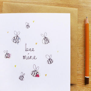 Charlotte Macey "Bee mine" greetings card (CMT113)