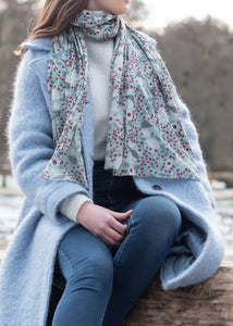 Susie Faulks Rowan bird cotton scarf (FAULKS)