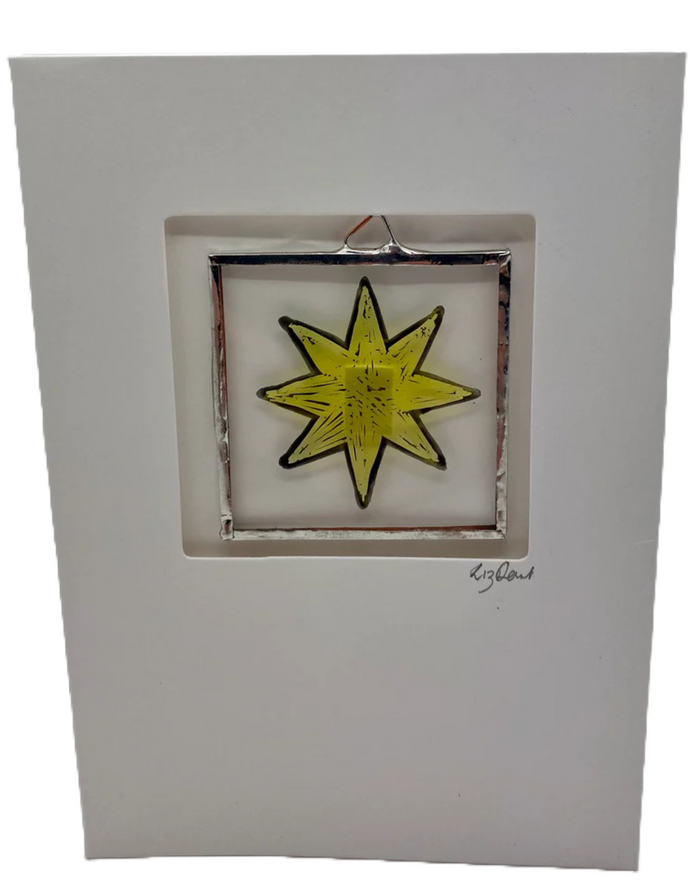 Liz Dart Stained Glass Star stained glass greetings card