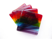 Load image into Gallery viewer, EvaGlass Design Rainbow  fused glass coaster (EGD  CRB)