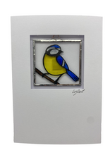 Load image into Gallery viewer, Liz Dart Stained Glass blue tit  greeting card 