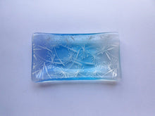 Load image into Gallery viewer, Eva Glass Design Blue and white dandelion clocks fused glass soap dish