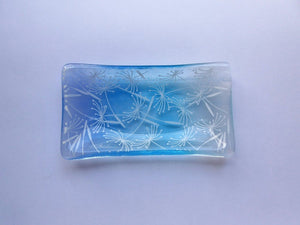 Self Draining Fused Glass Soap Dish, Minimalist Style