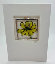 Load image into Gallery viewer, Liz dart stained glass buttercup greetings card