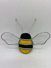 Load image into Gallery viewer, Liz Browning Glass Creations Bee stained glass hanging