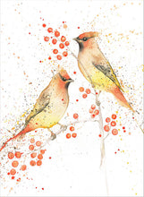 Load image into Gallery viewer, Amy Primarolo Art Waxwings with berries (Amy)