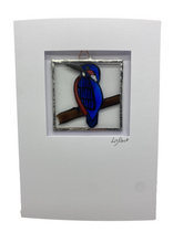Load image into Gallery viewer, Liz Dart Stained Glass Kingfisher stained glass greetings card