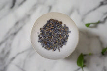 Load image into Gallery viewer, Bathe in Stroud bath bomb “Breathe” Lavender and Eucalyptus essential oils bath bomb