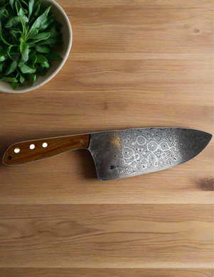 Scratch Knives Damascus Vegetable kitchen knife 16cm long 6.5cm wide (Lees) 