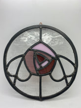 Load image into Gallery viewer, Liz Dart Stained Glass rose round panel (LD)