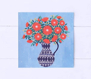Sian Summerhayes "Jug of orange flowers" greetings card