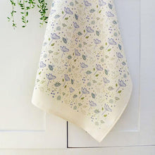 Load image into Gallery viewer, Charlotte Macey Printed cotton tea towel &quot;Blue Cow Parsley&quot; (CMT8a)