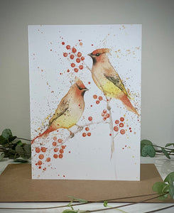 Amy Primarolo Art Waxwings with berries (Amy)