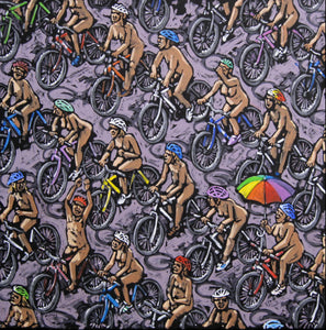 James Milroy “Naked Cycling” greetings card (Sepia)