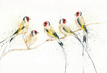 Load image into Gallery viewer, Amy Primarolo Art Goldfinches open edition print  A4 (AMY)