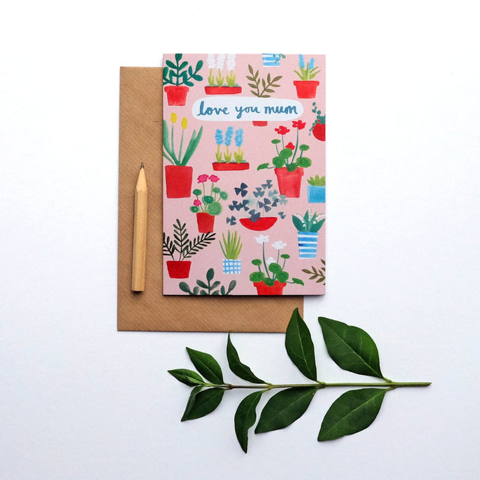 Stephanie Cole Design “Love you mum” greetings card (STECO)