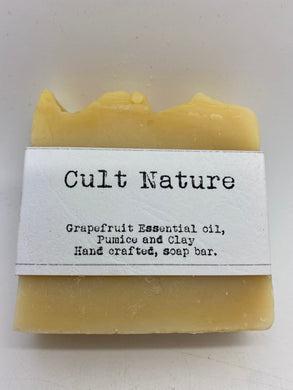 Grapefruit essential oil, pumice and clay hand crafted, soap bar (Cult)