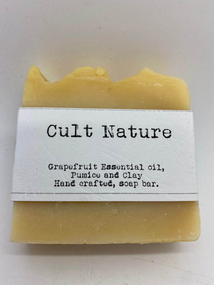 Grapefruit essential oil, pumice and clay hand crafted, soap bar (Cult)
