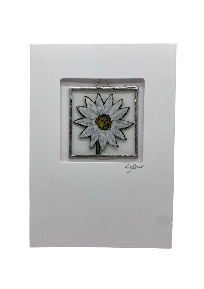 Liz Dart Stained Glass Daisy stained glass greetings card
