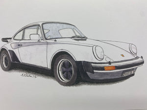 Broody Designs 1985 Porsche 911 greetings card (Broody)