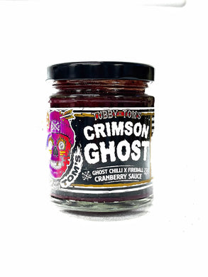 Tubby Tom’s Crimson Ghost cranberry sauce with fireball whisky and ghost chillis 190ml jar 
