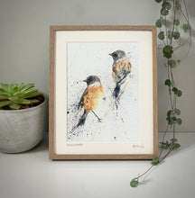 Load image into Gallery viewer, Amy Primarolo “Stonechats” limited edition print 14/100 A4 (AMY)