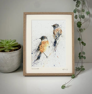Amy Primarolo “Stonechats” limited edition print 14/100 A4 (AMY)