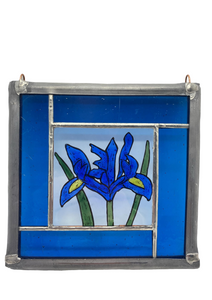 Liz Dart Stained Glass Iris panel