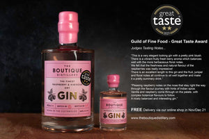 Boutique Distillery pink raspberry and hibiscus Cotswold gin 45% ABV 50cl