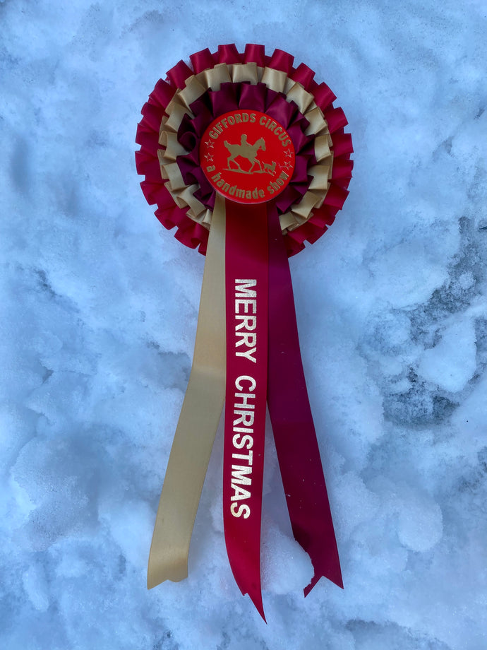 Giffords Circus Merry Christmas rosette