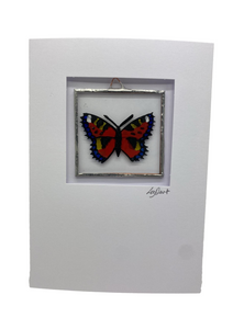 Liz Dart Stained Glass butterfly greetings card 