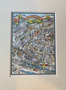 Katie B Morgan “Stroud map” A4  print with mount