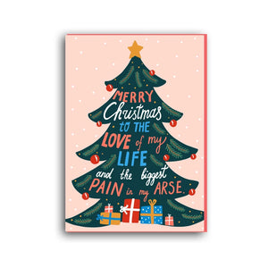 Forever Funny “Merry Christmas to the love of my life and biggest pain in my arse” Christmas greetings card (Anastassia)