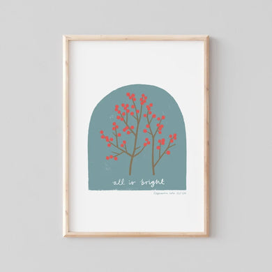 Stephanie Cole Design “All is bright” A5 print