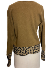 Load image into Gallery viewer, Nimpy Clothing Upcycled 100% cashmere faun and leopard jumper small (Nimpy)