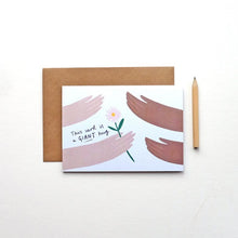 Load image into Gallery viewer, Stephanie Cole Design “This cars is a GIANT hug” greetings card (STECO)