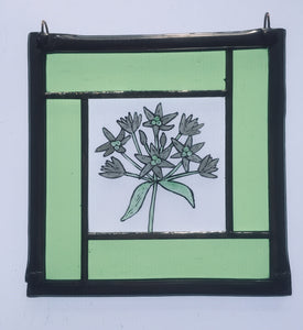 Liz Dart Stained Glass wild garlic panel Stroud