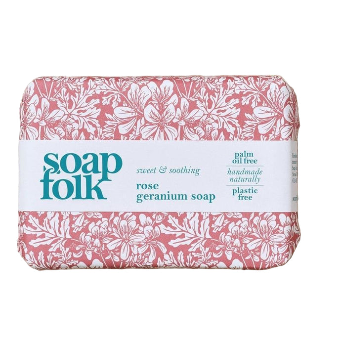 Soap Folk - Organic rose geranium soap 105g bar