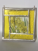 Load image into Gallery viewer, Liz Dart Stained Glass yellow daffodil panel Stroud