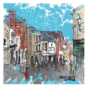 Patsy Gamble Art "Stroud high street" greetings card